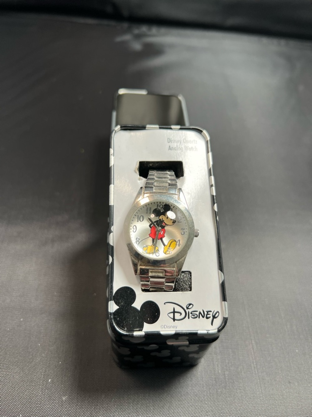 Disney Mickey Mouse Silver and Red Analog Watch